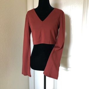 Bell Sleeve Crop Top